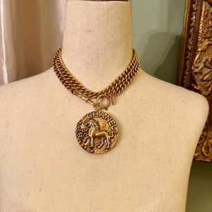 Gold Chain Necklace with Medallion